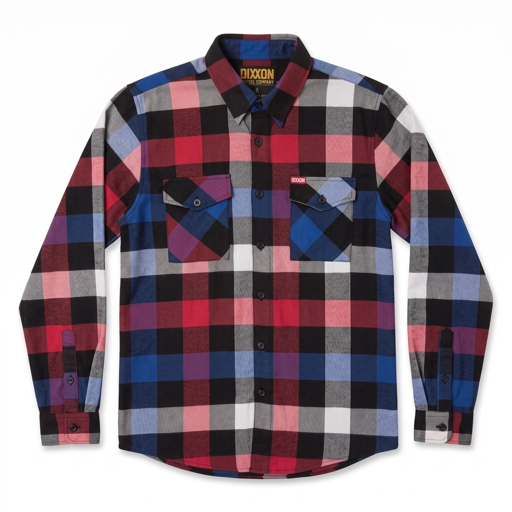 Dixxon The Liberty Flannel Men L Plaid Button Up Shirt 250th Patriotic Red Blue